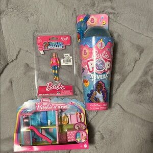 Lot 3 Barbie Barbie Roller Skating Doll with Pop Reveal Set lot BRAND NEW BARBIE